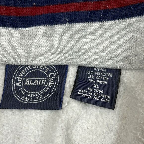 Blair Adventurers' Club Full Zip Pocket Activewear Sweatshirt Men's XL Gray - Picture 4 of 7